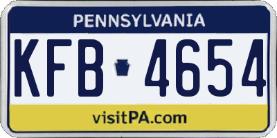 PA license plate KFB4654