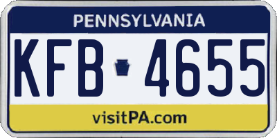 PA license plate KFB4655
