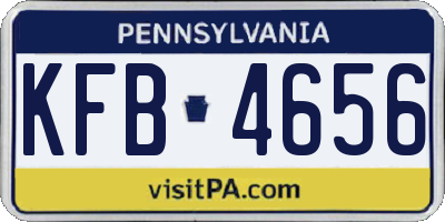 PA license plate KFB4656