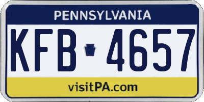 PA license plate KFB4657