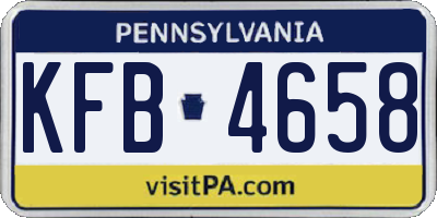 PA license plate KFB4658