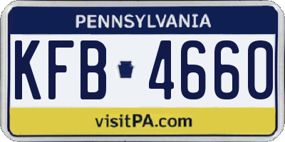 PA license plate KFB4660