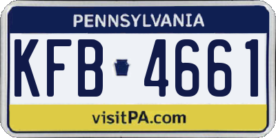 PA license plate KFB4661