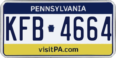 PA license plate KFB4664