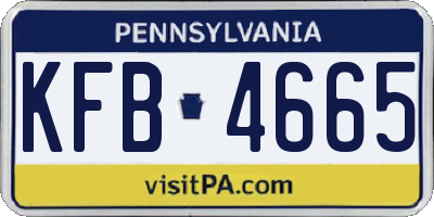 PA license plate KFB4665
