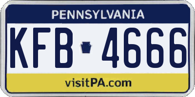 PA license plate KFB4666