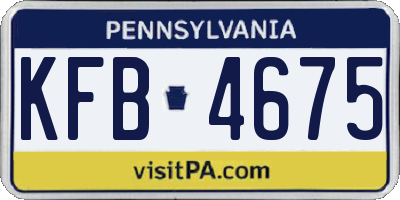 PA license plate KFB4675