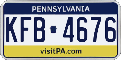 PA license plate KFB4676