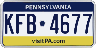 PA license plate KFB4677