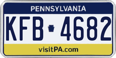 PA license plate KFB4682