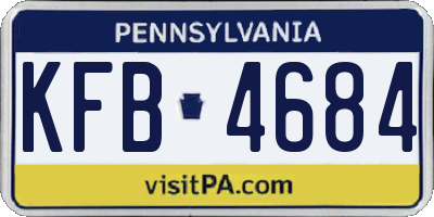 PA license plate KFB4684