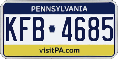 PA license plate KFB4685