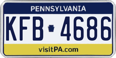 PA license plate KFB4686