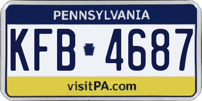 PA license plate KFB4687