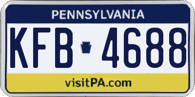 PA license plate KFB4688
