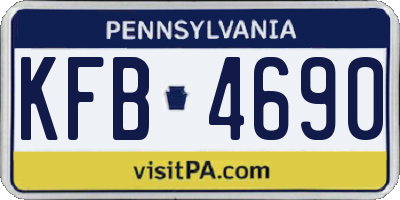 PA license plate KFB4690