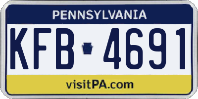PA license plate KFB4691