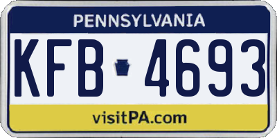 PA license plate KFB4693