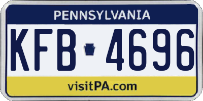 PA license plate KFB4696