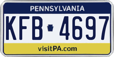 PA license plate KFB4697