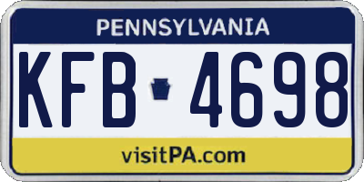 PA license plate KFB4698