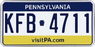 PA license plate KFB4711