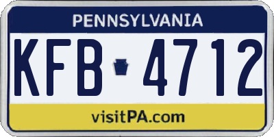 PA license plate KFB4712