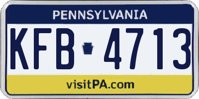 PA license plate KFB4713