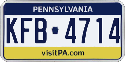 PA license plate KFB4714