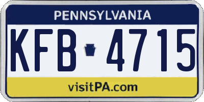 PA license plate KFB4715
