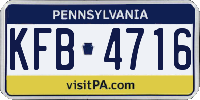 PA license plate KFB4716