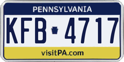 PA license plate KFB4717