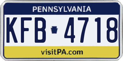 PA license plate KFB4718