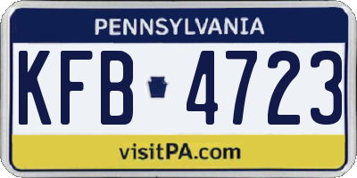 PA license plate KFB4723