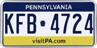 PA license plate KFB4724