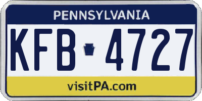 PA license plate KFB4727