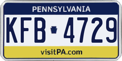 PA license plate KFB4729