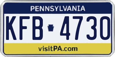 PA license plate KFB4730