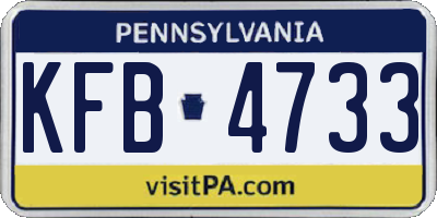 PA license plate KFB4733