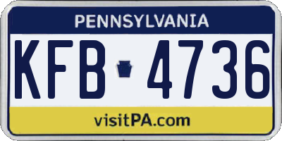 PA license plate KFB4736
