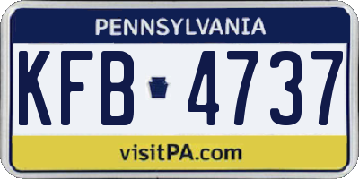 PA license plate KFB4737