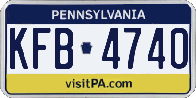 PA license plate KFB4740