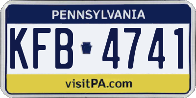 PA license plate KFB4741