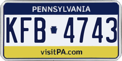 PA license plate KFB4743
