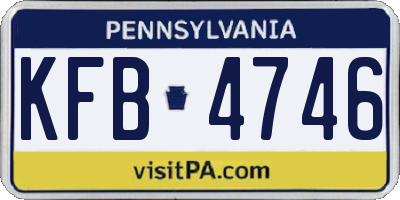 PA license plate KFB4746
