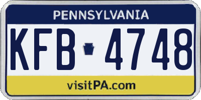 PA license plate KFB4748