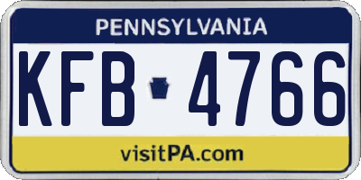 PA license plate KFB4766