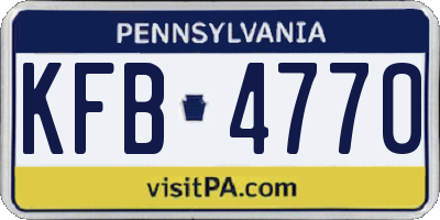 PA license plate KFB4770