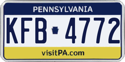 PA license plate KFB4772