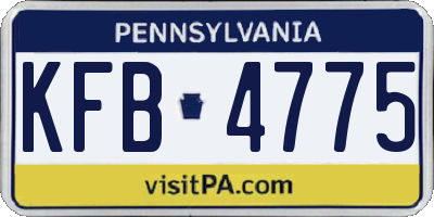 PA license plate KFB4775